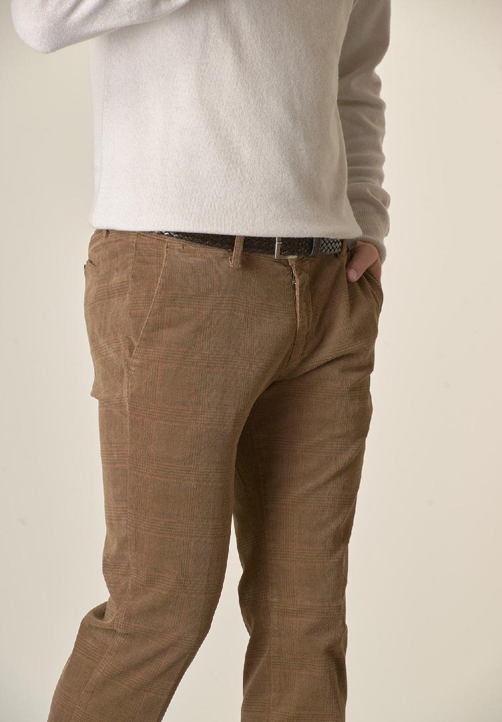 Angelico Pantalone bruciato fustagno Galles tinto capo slim fit Outlet