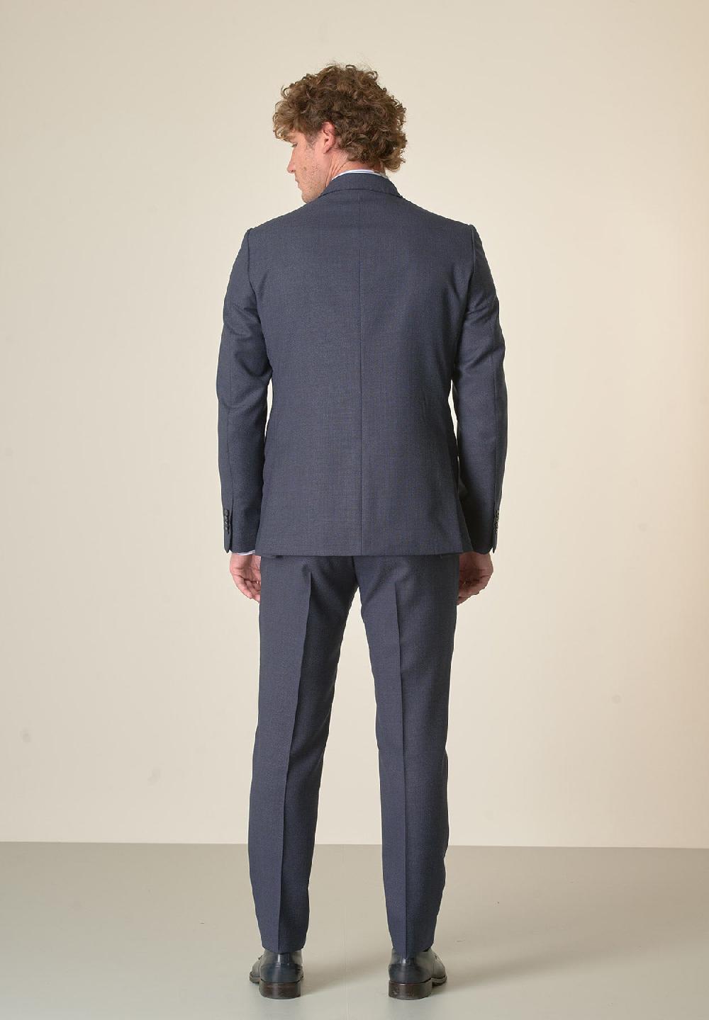 Angelico Abito blu microdisegno lana 100s custom fit In Vendita