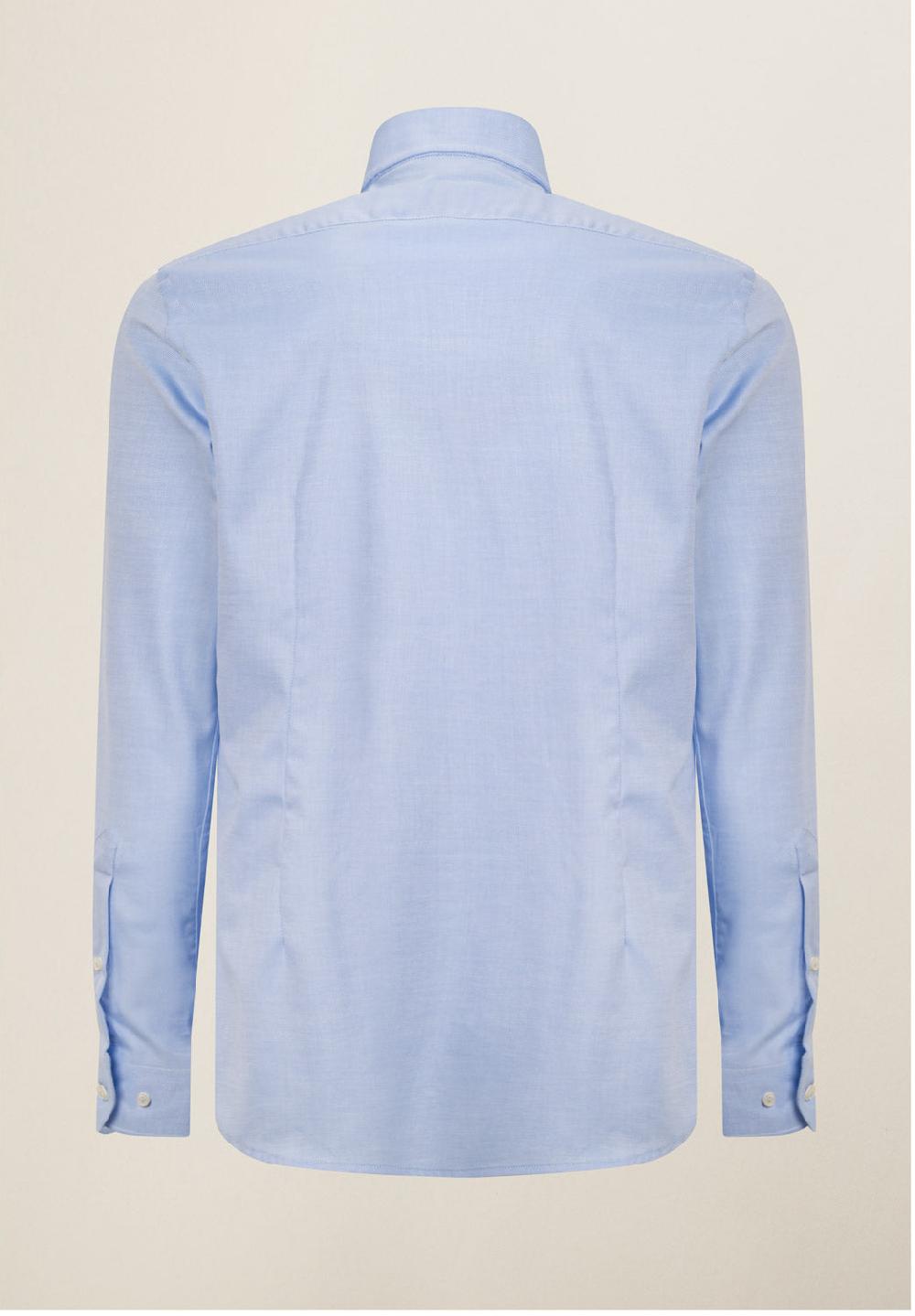 Angelico Camicia azzurra no-stiro cotone custom fit Offerte
