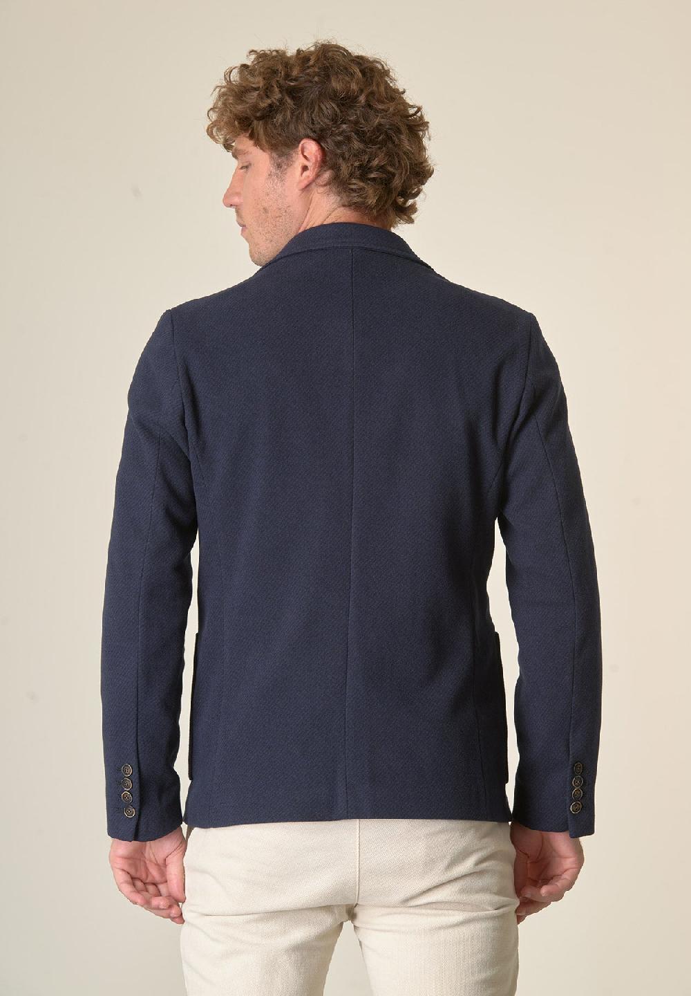 Angelico Giacca blu melange con pettorina custom fit In Saldo