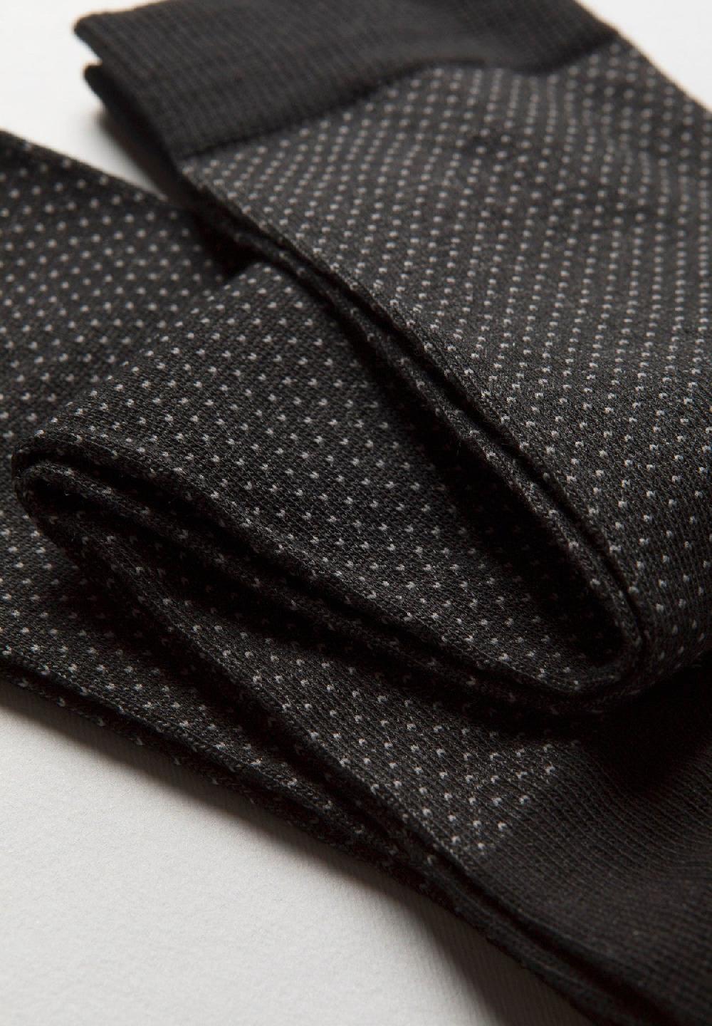 Angelico Calza nera jacquard pois grigi Nuova