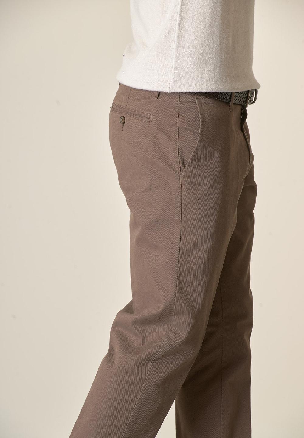 Angelico Pantalone fango tricotina cotone stretch regular fit Nuovo
