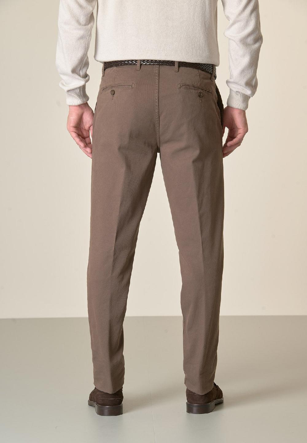 Angelico Pantalone fango tricotina cotone stretch regular fit Nuovo