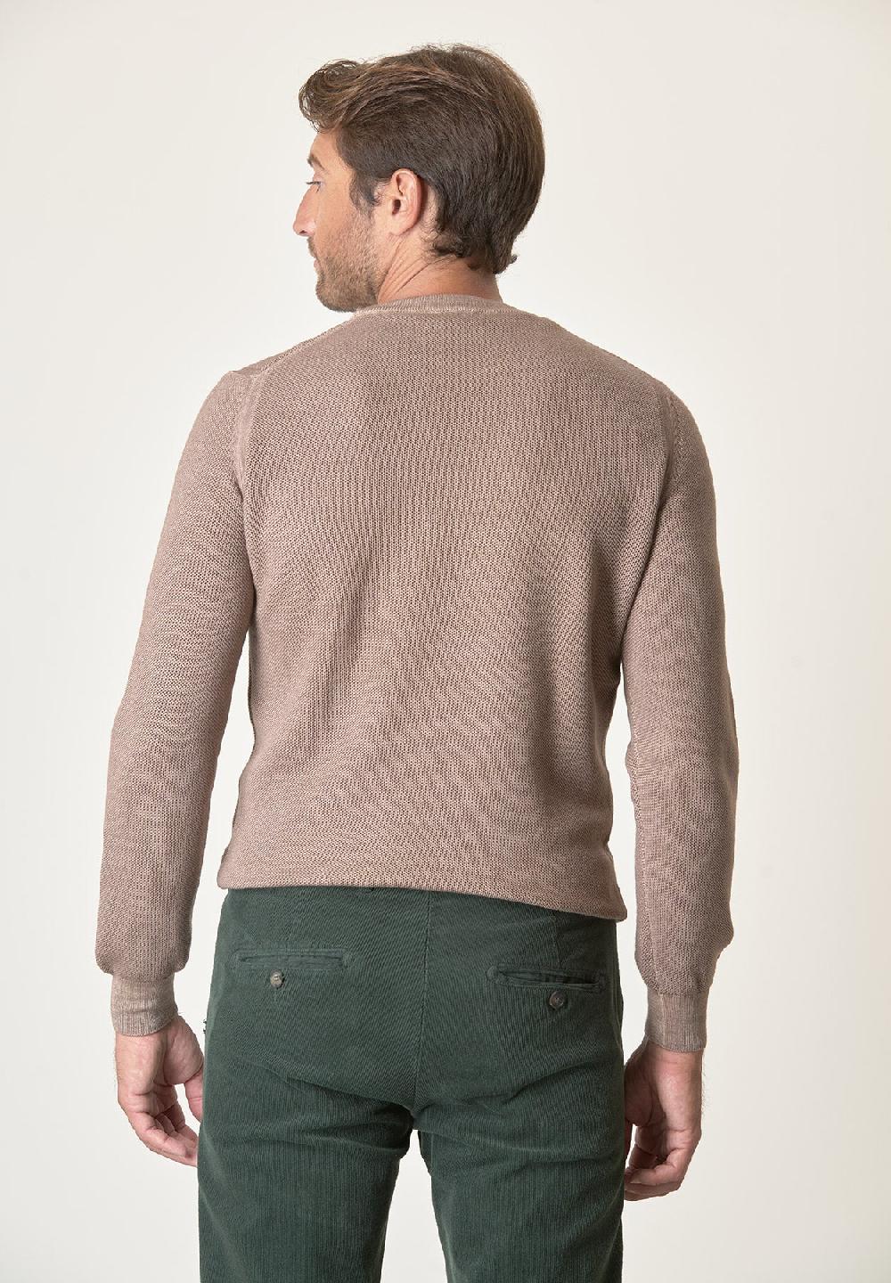 Angelico Girocollo beige nido d'ape lana merinos Vendita