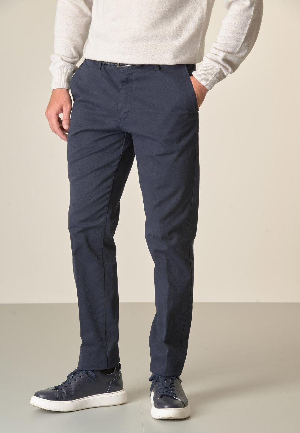 Angelico Pantalone blu tricotina cotone stretch regular fit Soddisfazione Garantita