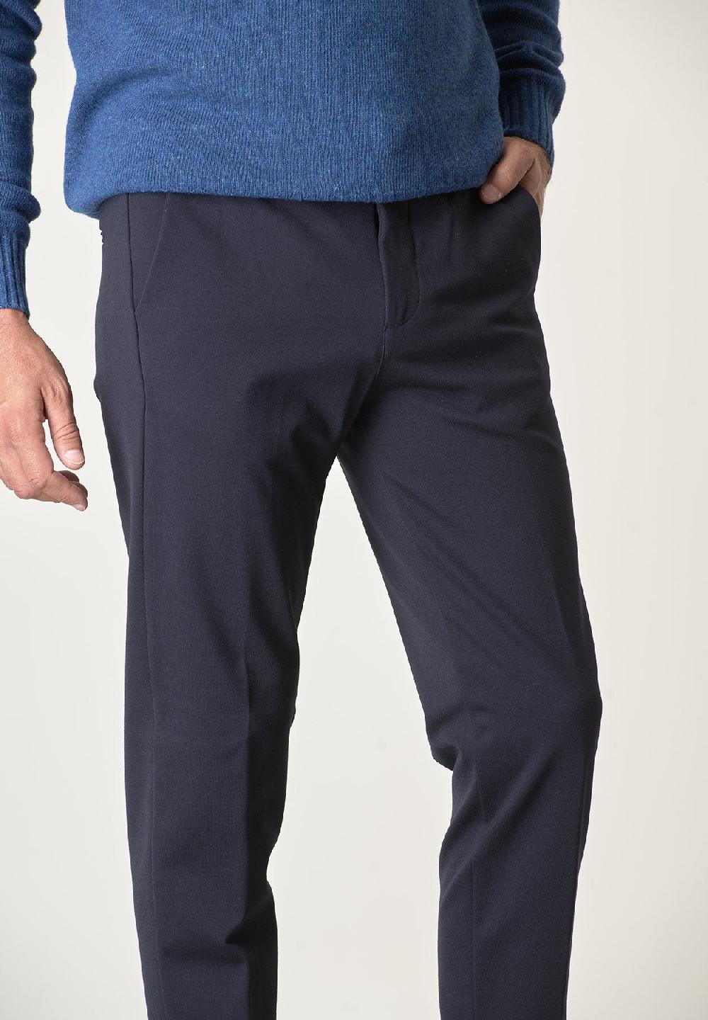 Angelico Pantalone blu punto milano con coulisse slim fit Qualità Garantita
