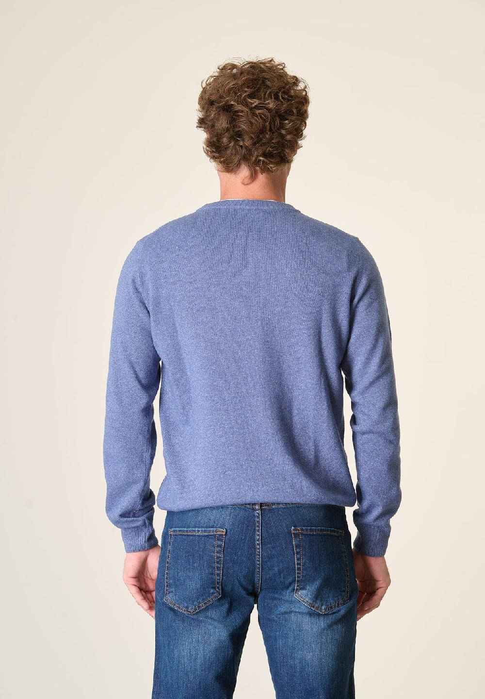Angelico Girocollo blu denim chiaro misto cashmere Shopping Online