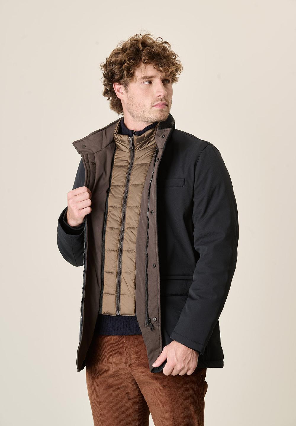 Angelico Giaccone blu field tessuto tecnico Online
