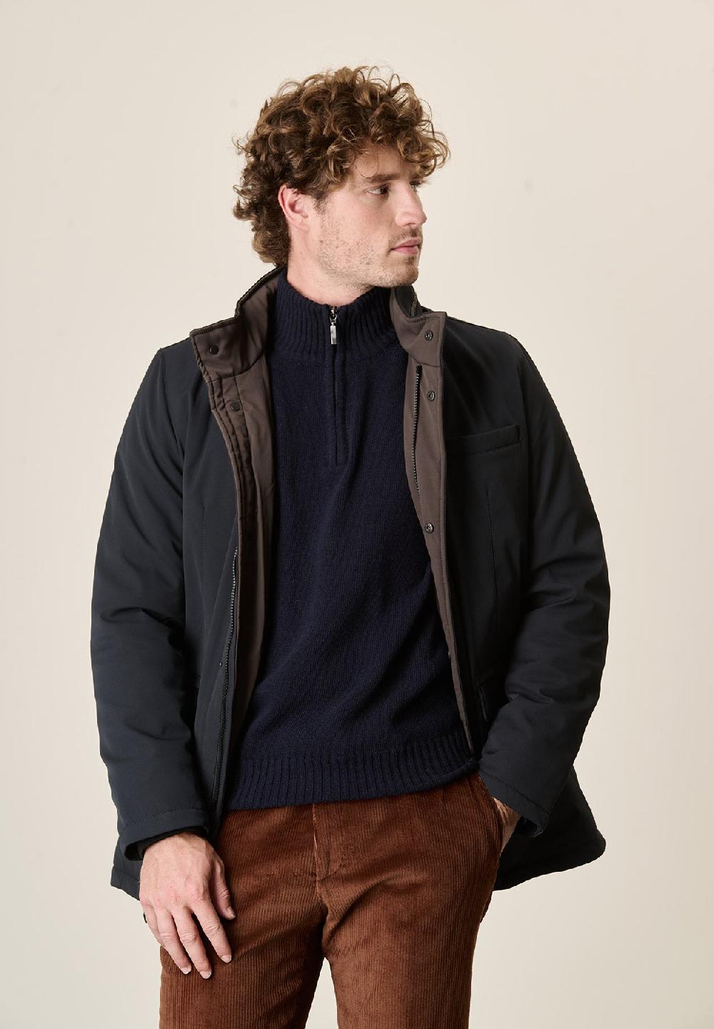 Angelico Giaccone blu field tessuto tecnico Online