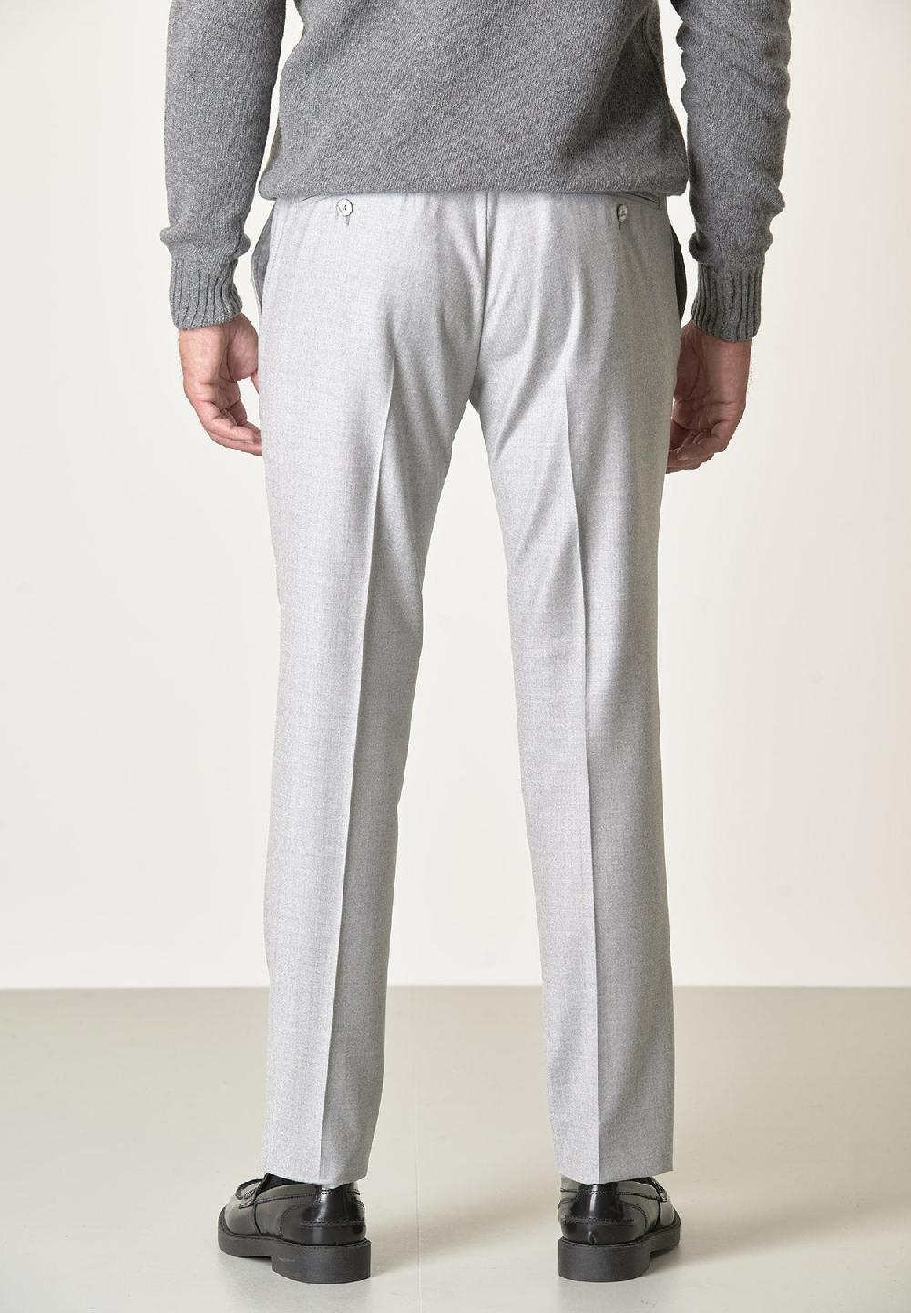 Angelico Pantalone grigio chiaro flanella lana vergine custom fit I Più Venduti