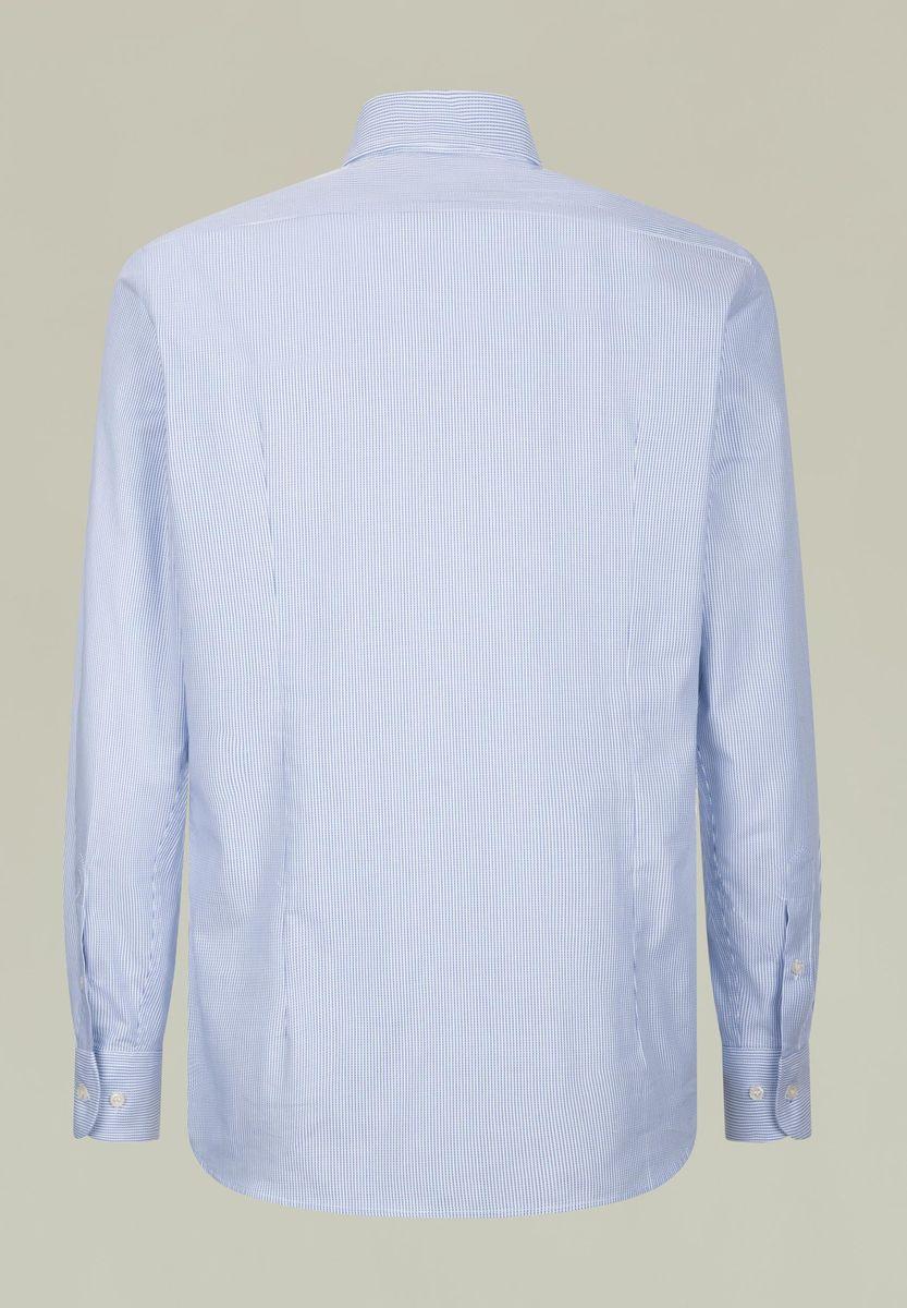 Angelico Camicia bianca-blu armatura rigata slim Vendita Economica