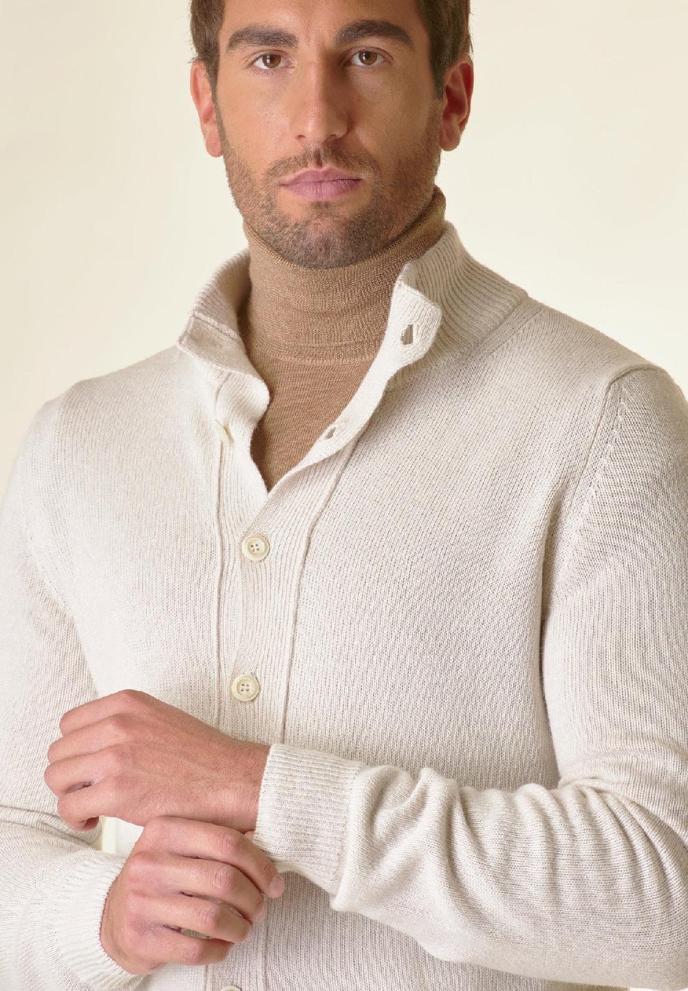 Angelico Giacca in maglia ecrù mano cashmere Negozio