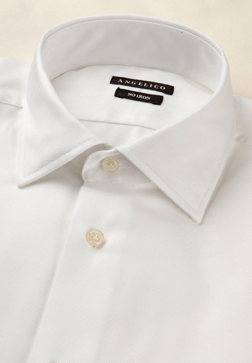 Angelico Camicia bianca no-stiro cotone custom fit In Saldo