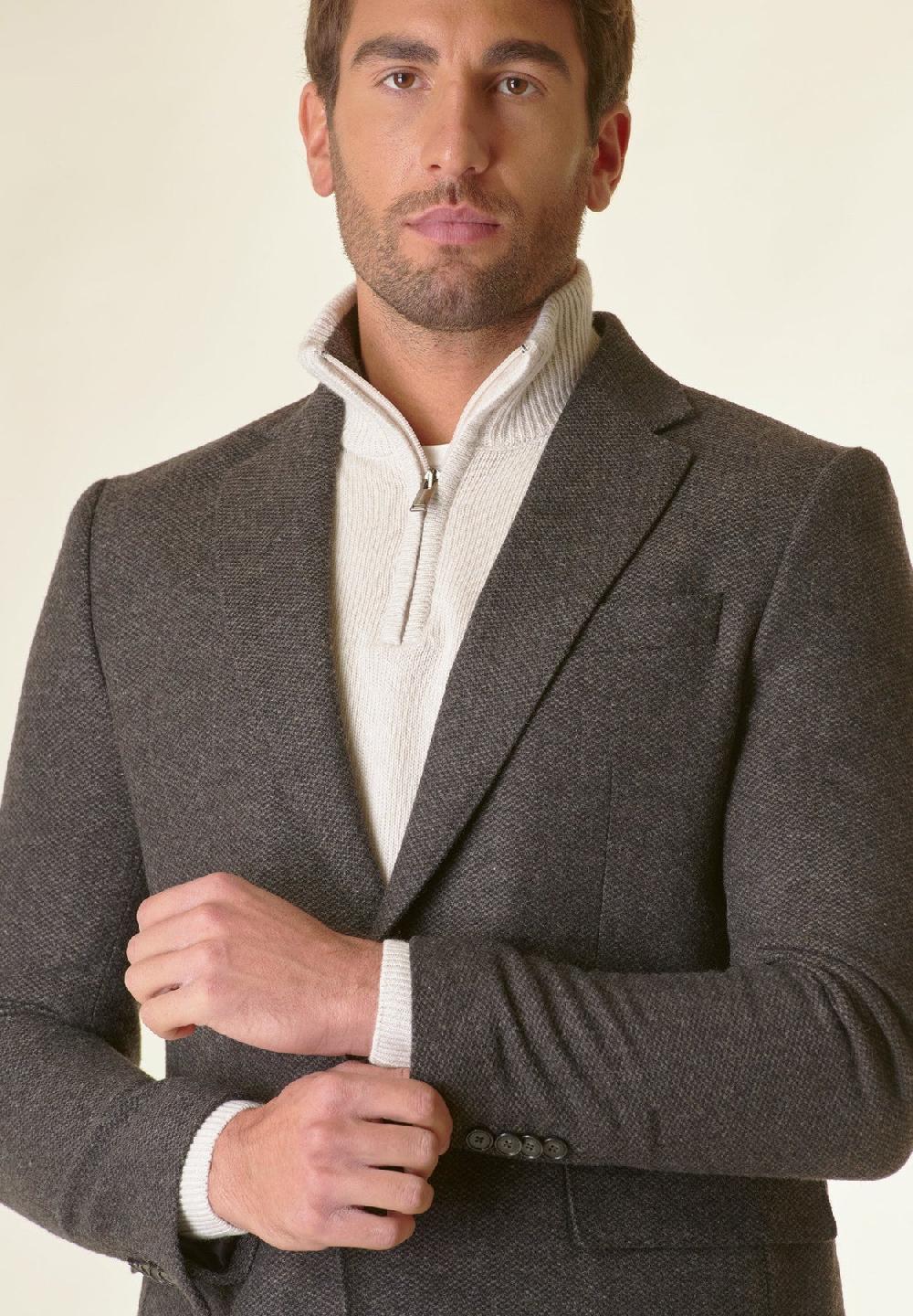 Angelico Giacca Moro tweed operata foderata custom Moda
