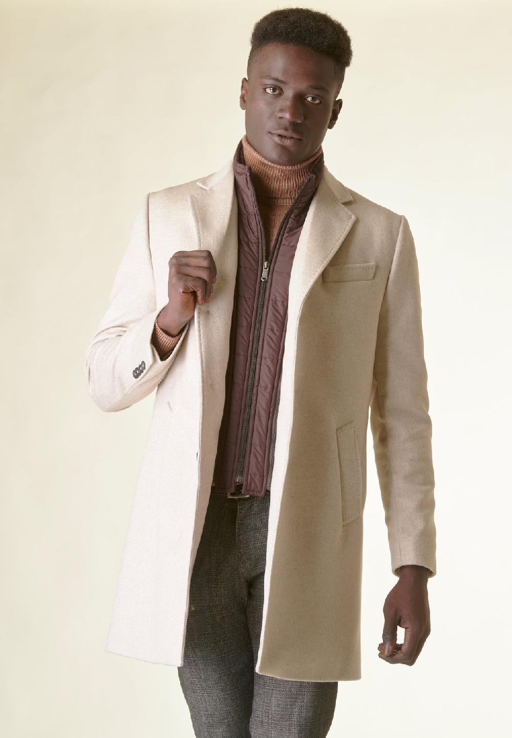 Angelico Cappotto naturale lana-cashmere pettorina staccabile 2025