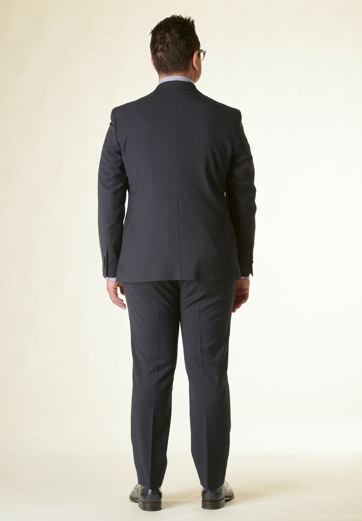 Angelico Abito blu scuro saglia di lana comfort fit corto Pezzi Unici