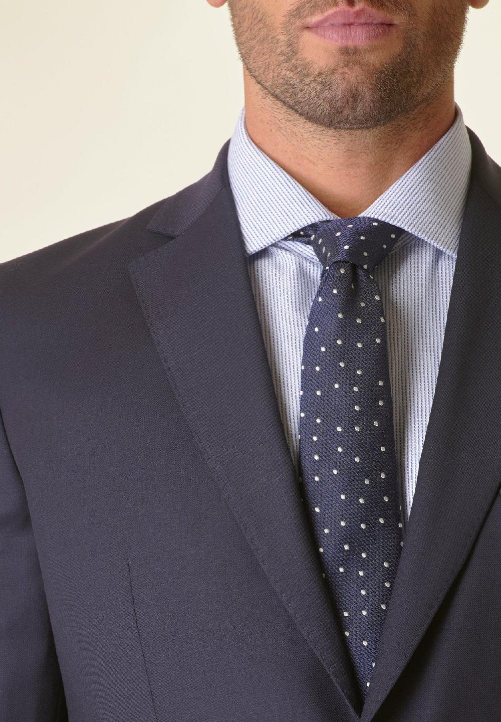 Angelico Abito blu lana stretch custom fit Soddisfazione Garantita