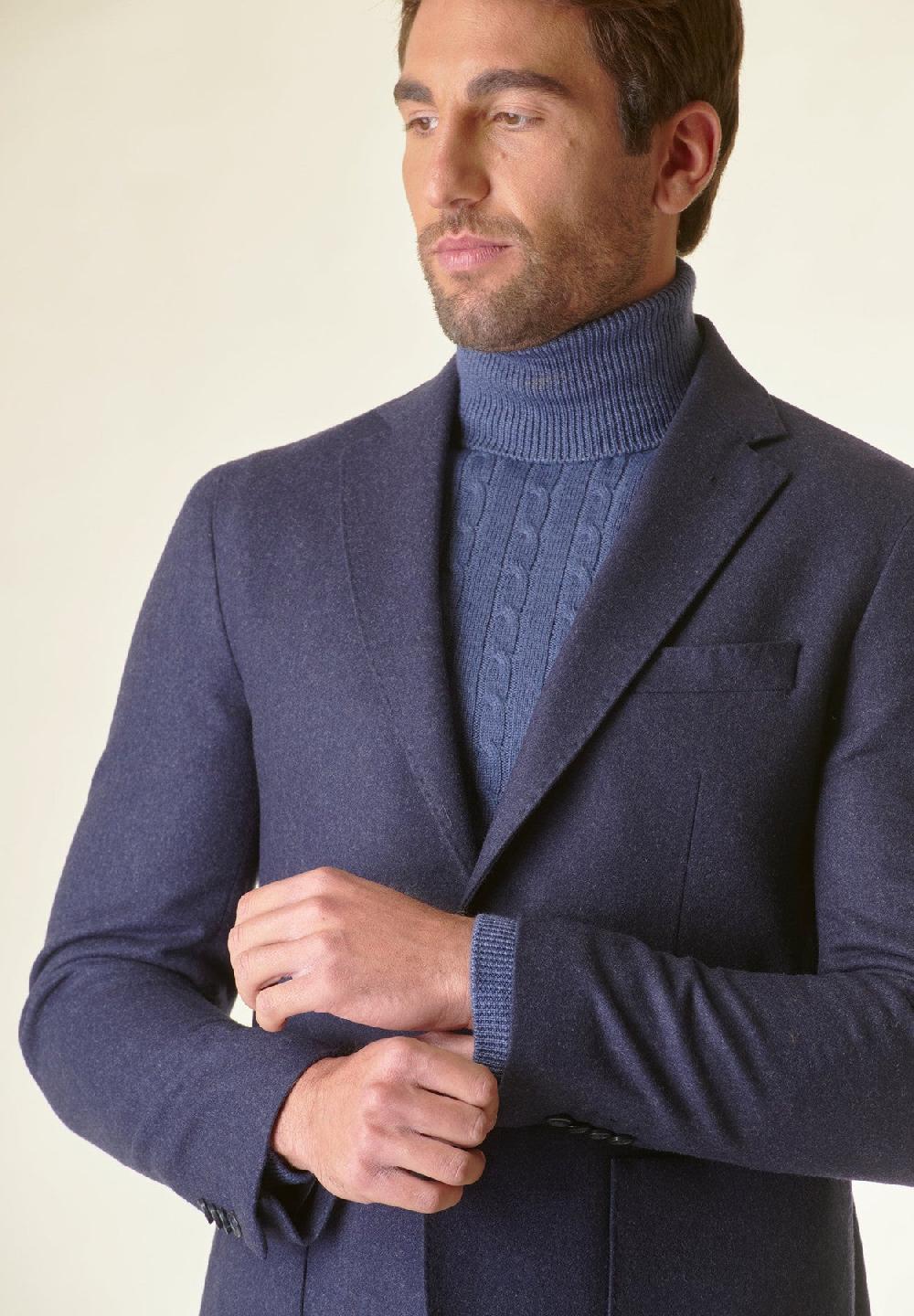 Angelico Giacca blu sfoderata lana-cashmere Custom Offerta San Valentino