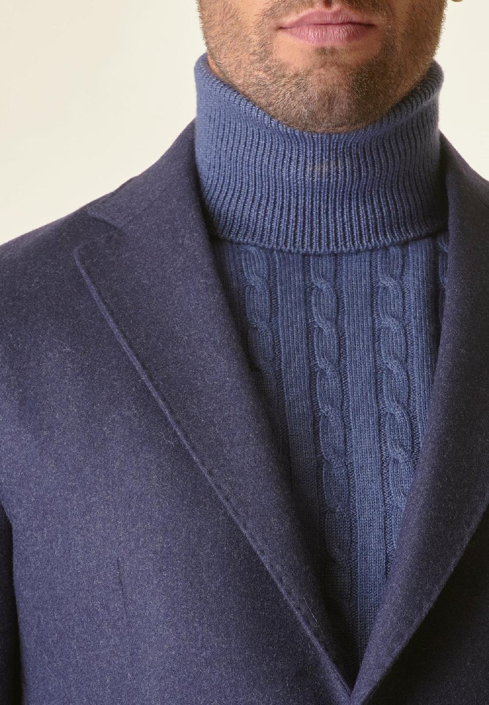Angelico Giacca blu sfoderata lana-cashmere Custom Offerta San Valentino