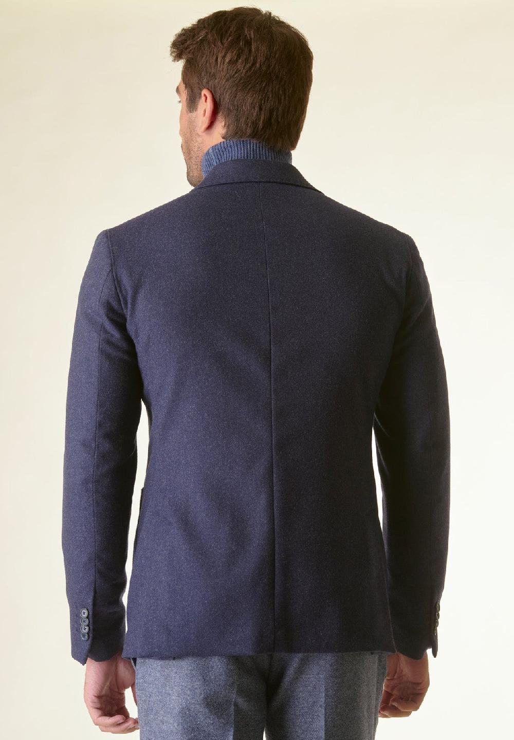 Angelico Giacca blu sfoderata lana-cashmere Custom Offerta San Valentino