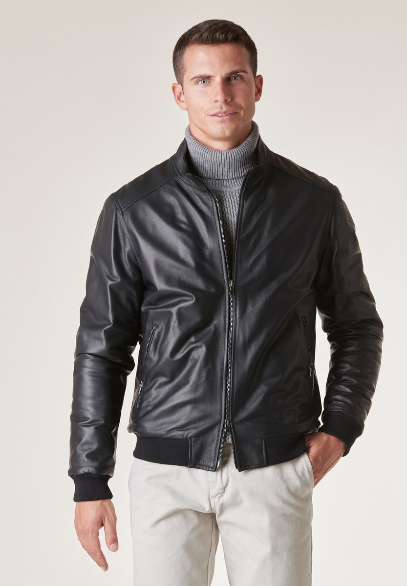 Angelico Bomber nero nappa Negozi Online