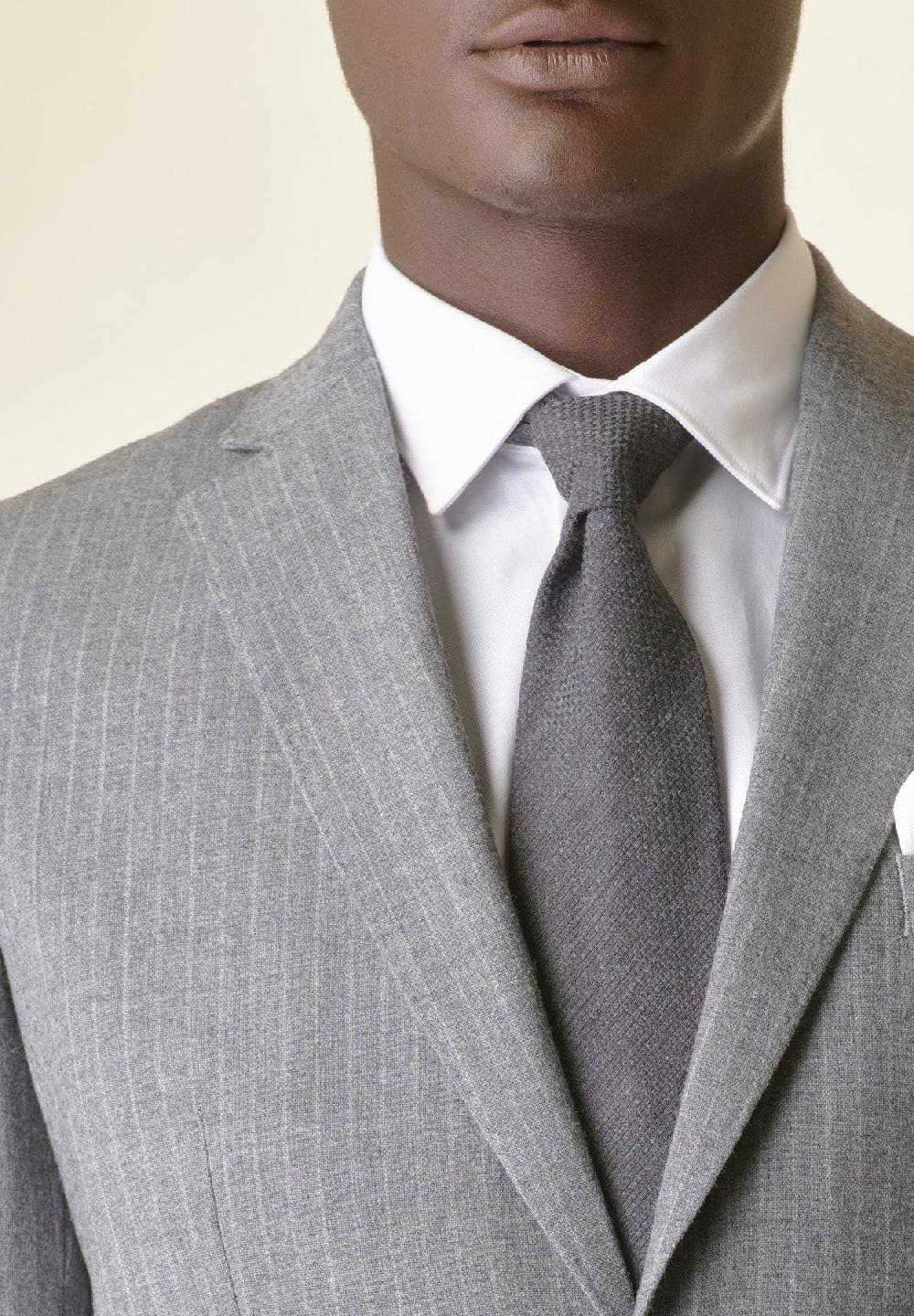 Angelico Abito grigio chiaro gessato lana stretch custom fit Shopping Online