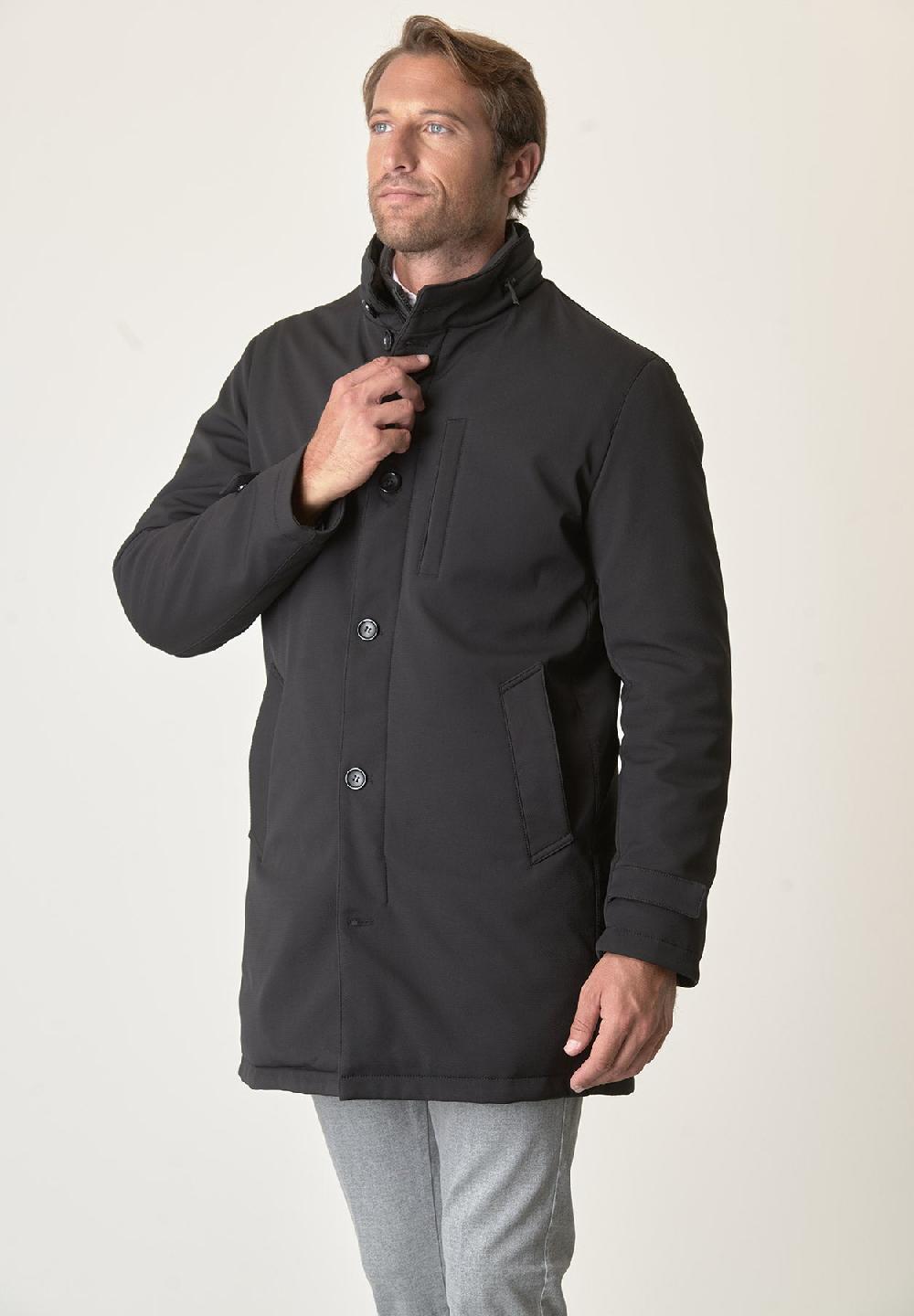 Angelico Cappotto tecnico nero trama leggera impermeabile Online