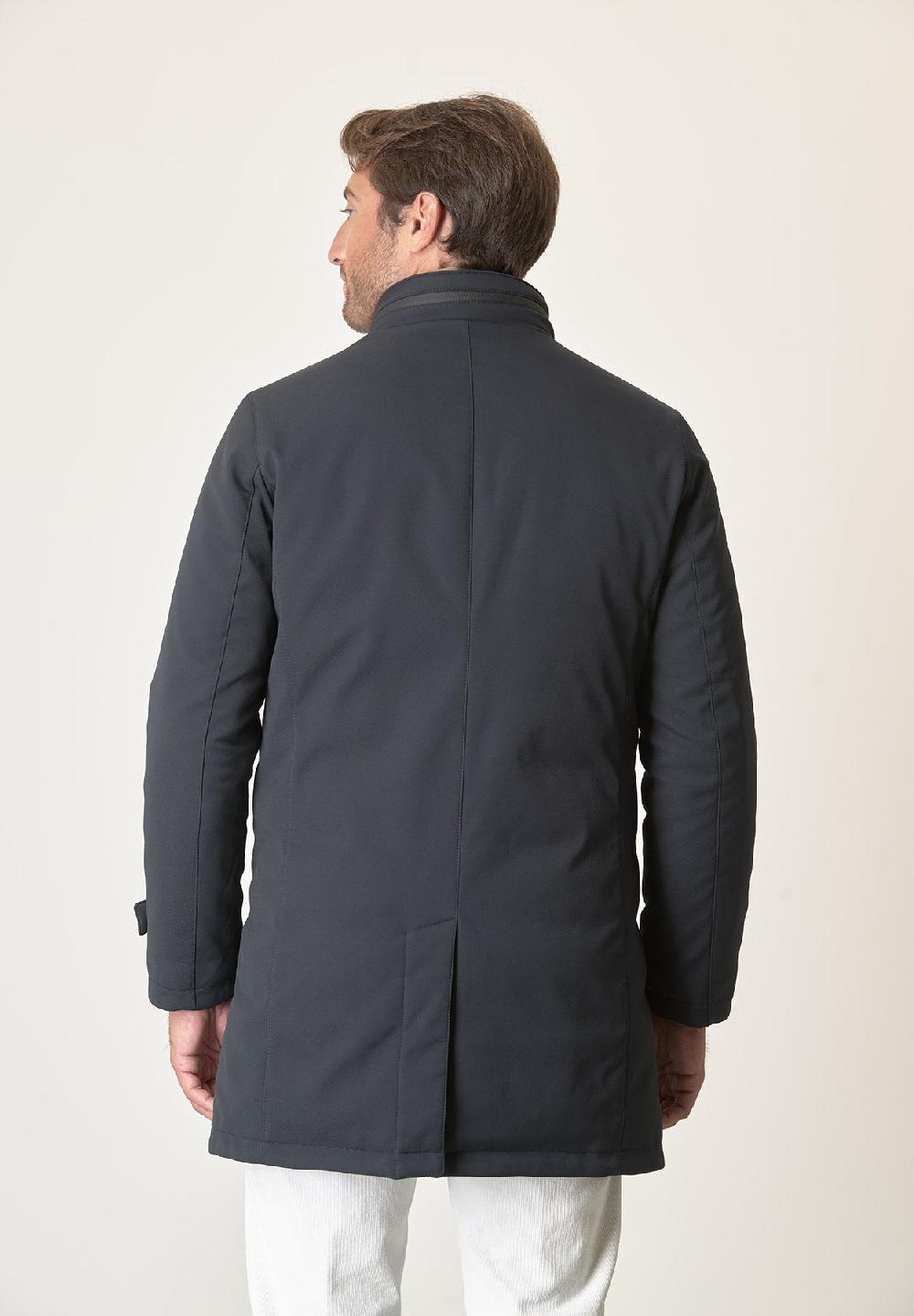 Angelico Cappotto tecnico blu trama leggera impermeabile In Vendita