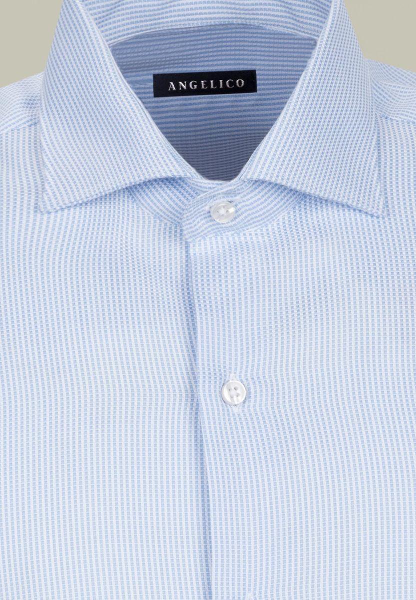 Angelico Camicia azzurra armatura quadretto francese regular fit Hotsell