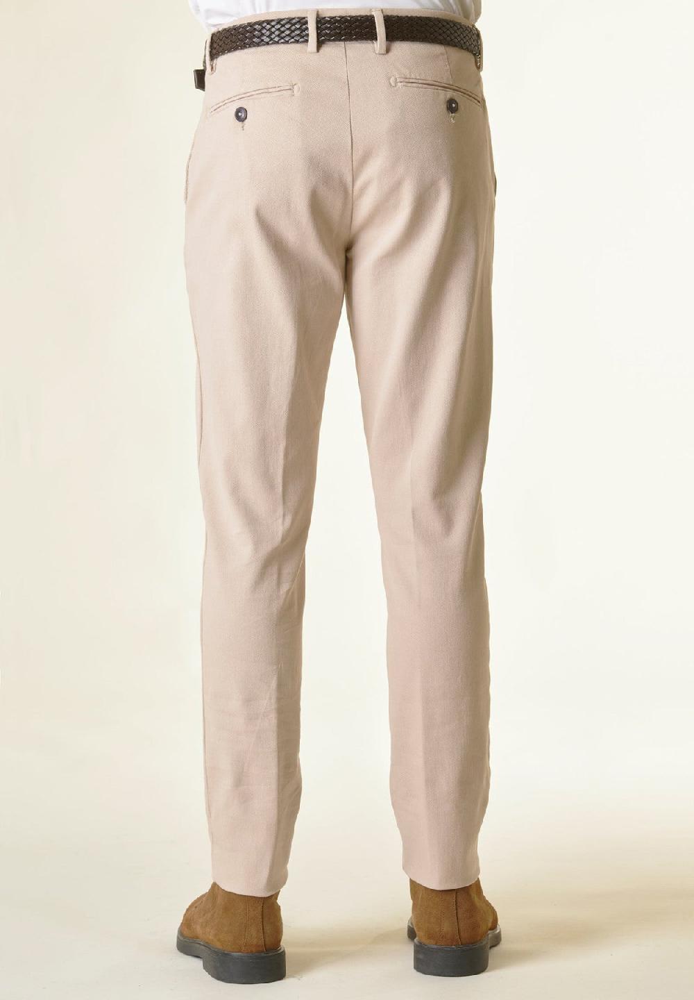 Angelico Pantalone beige armatura cotone slim Vendita Calda