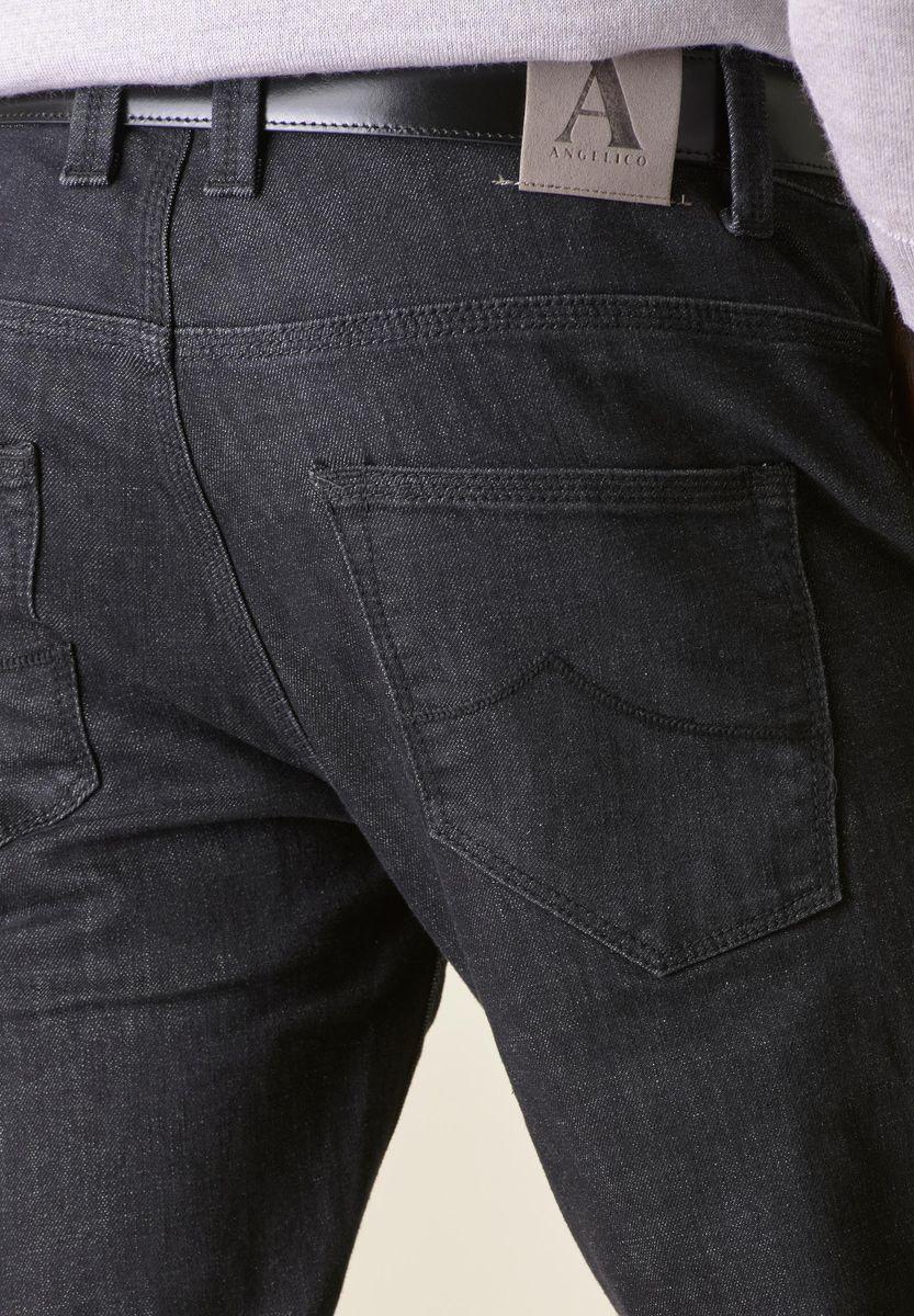 Angelico Jeans Nero 5tasche America risvolto fondo Custom Vendita Economica