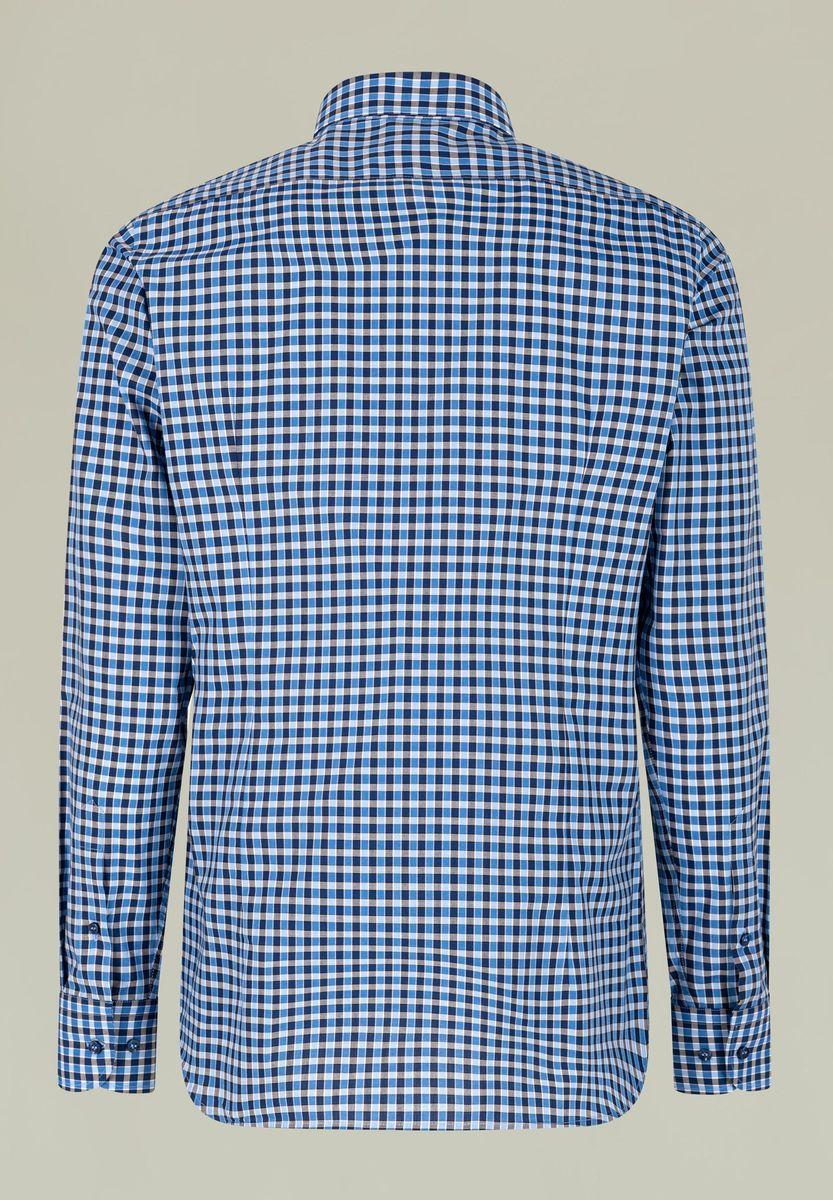 Angelico Camicia azzurro-blu quadretto BD slim In Saldo