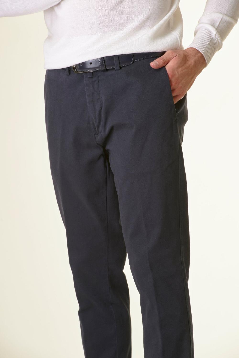 Angelico Pantalone blu twill stretch slim Nuova