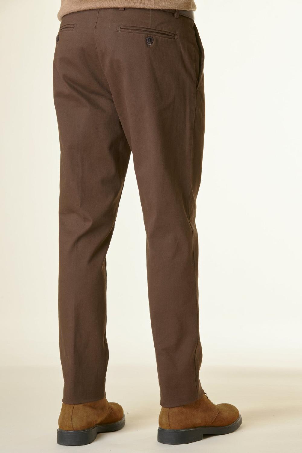 Angelico Pantalone moro twill stretch slim 2025