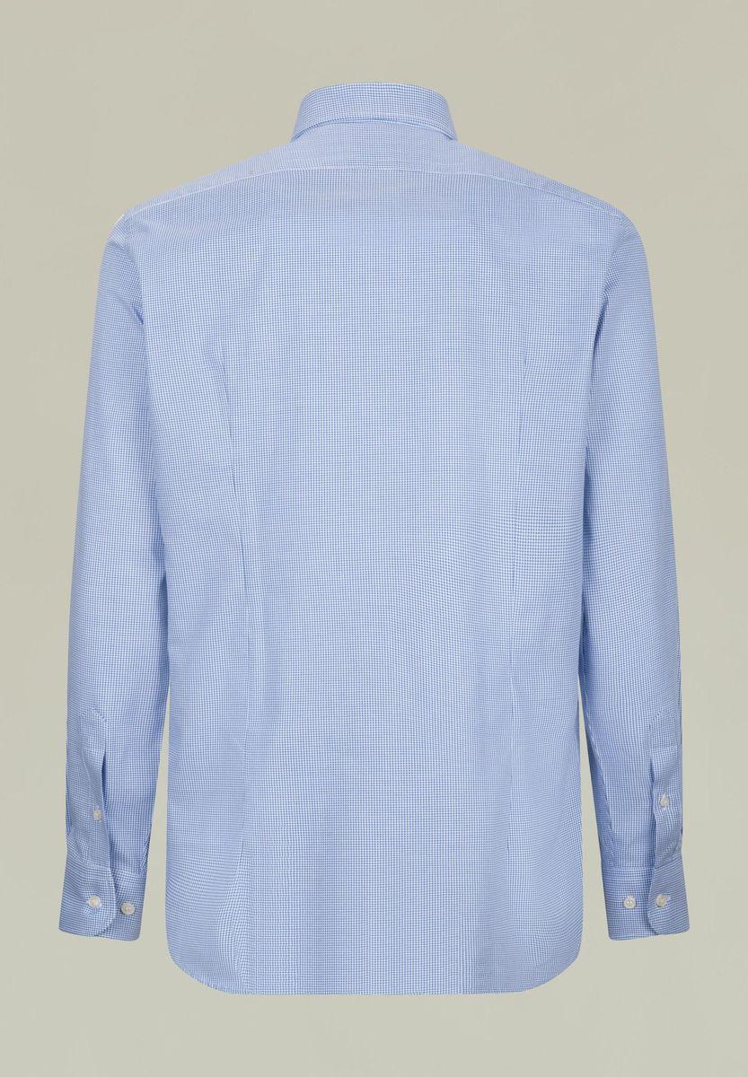 Angelico Camicia blu-bianco armatura quadretto slim Pezzi Unici