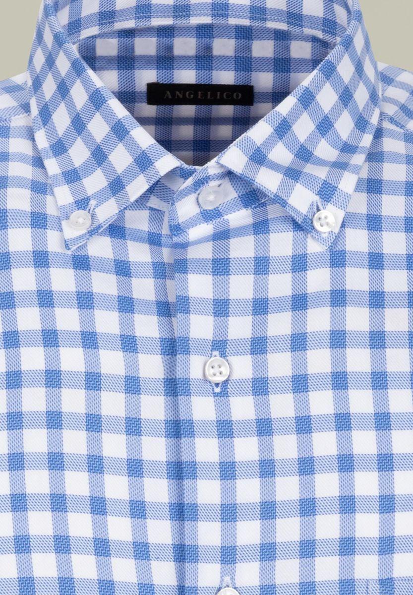 Angelico Camicia quadri azzurro-bianco BD regular fit Soddisfazione Garantita