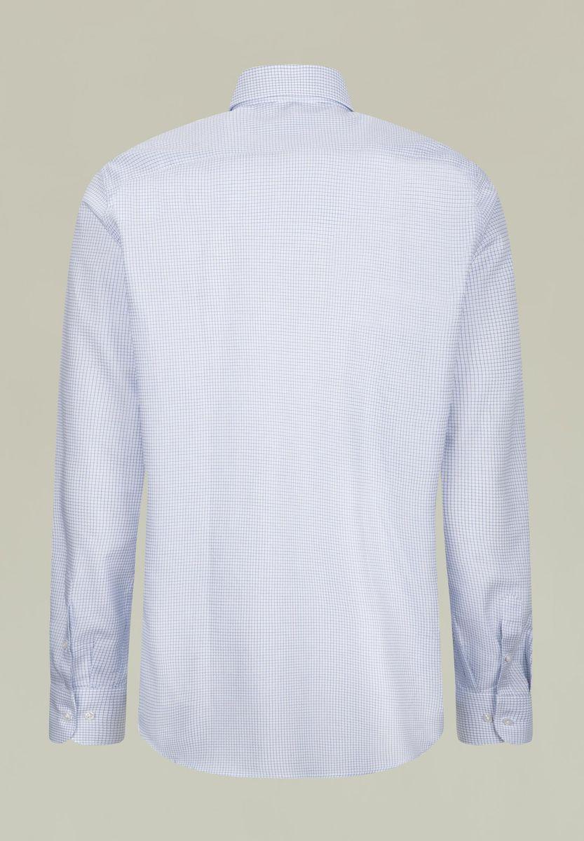 Angelico Camicia bianca quadrettino blu regular fit Negozi Online