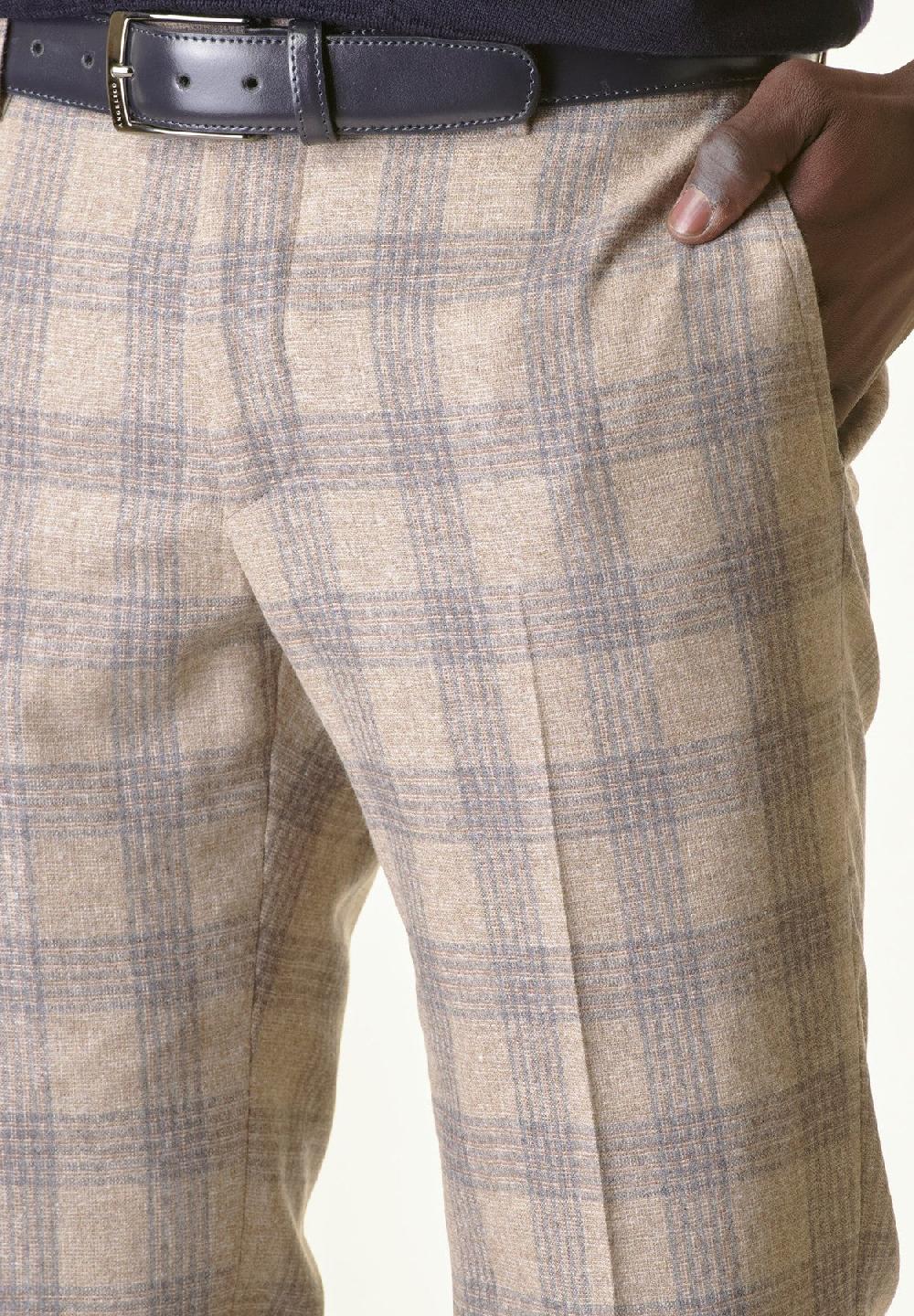 Angelico Pantalone galles naturale-grigio lana-cashmere Custom Consegna Veloce