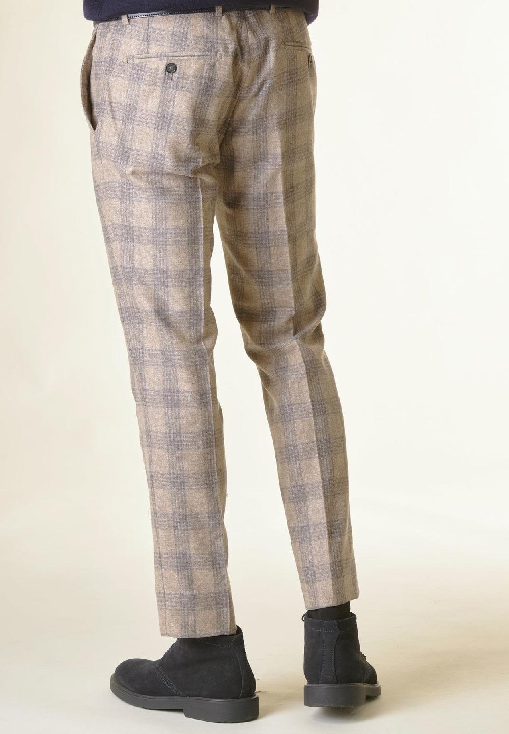 Angelico Pantalone galles naturale-grigio lana-cashmere Custom Consegna Veloce
