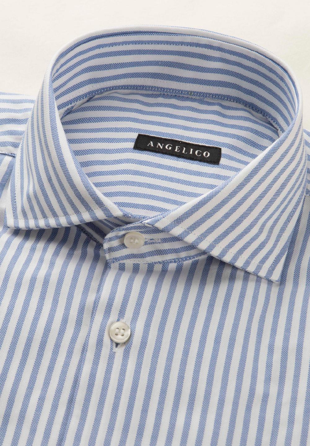 Angelico Camicia azzurro bianco rigata cotone regular fit Prezzo Ridotto