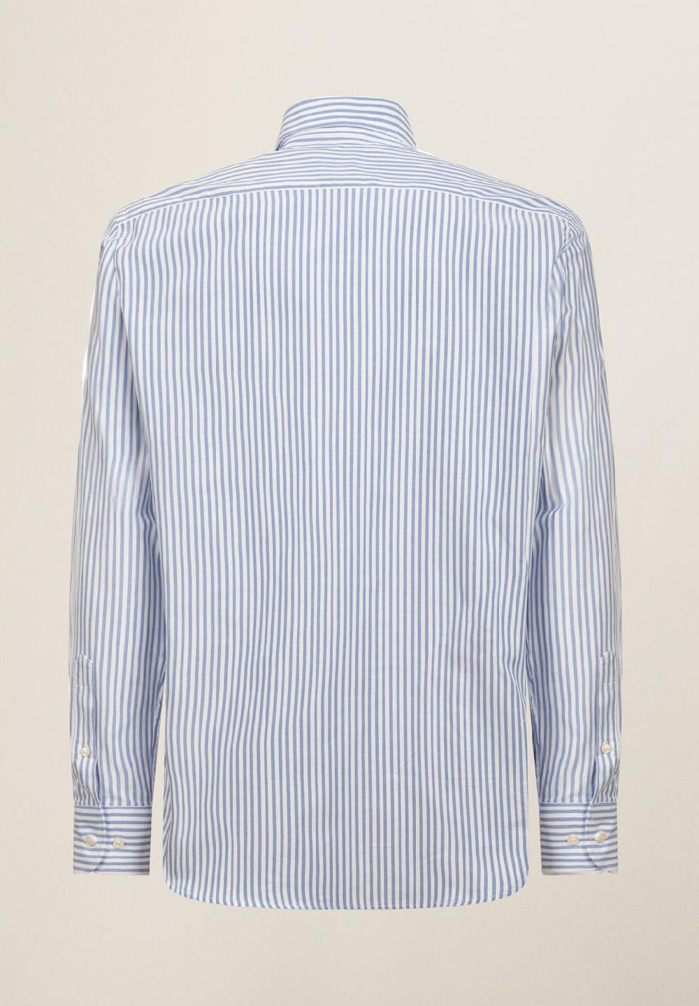 Angelico Camicia azzurro bianco rigata cotone regular fit Prezzo Ridotto