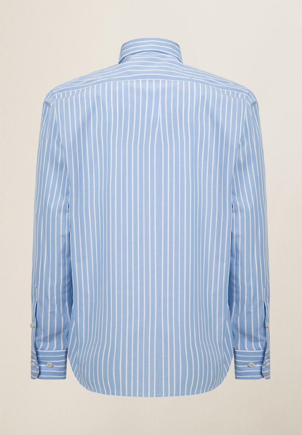 Angelico Camicia azzurro banco rigata cotone regular fit Presa