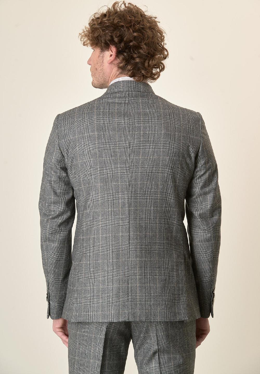 Angelico Abito grigio Principe di Galles lana vergine custom fit Sconto