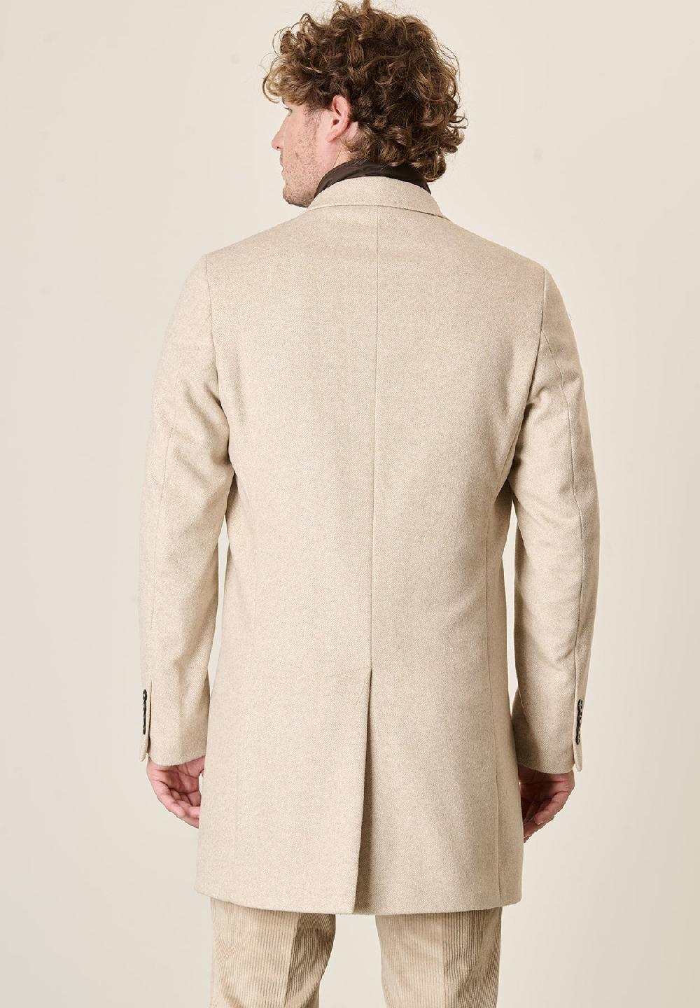 Angelico Cappotto naturale misto cashmere resca pettorina staccabile Online