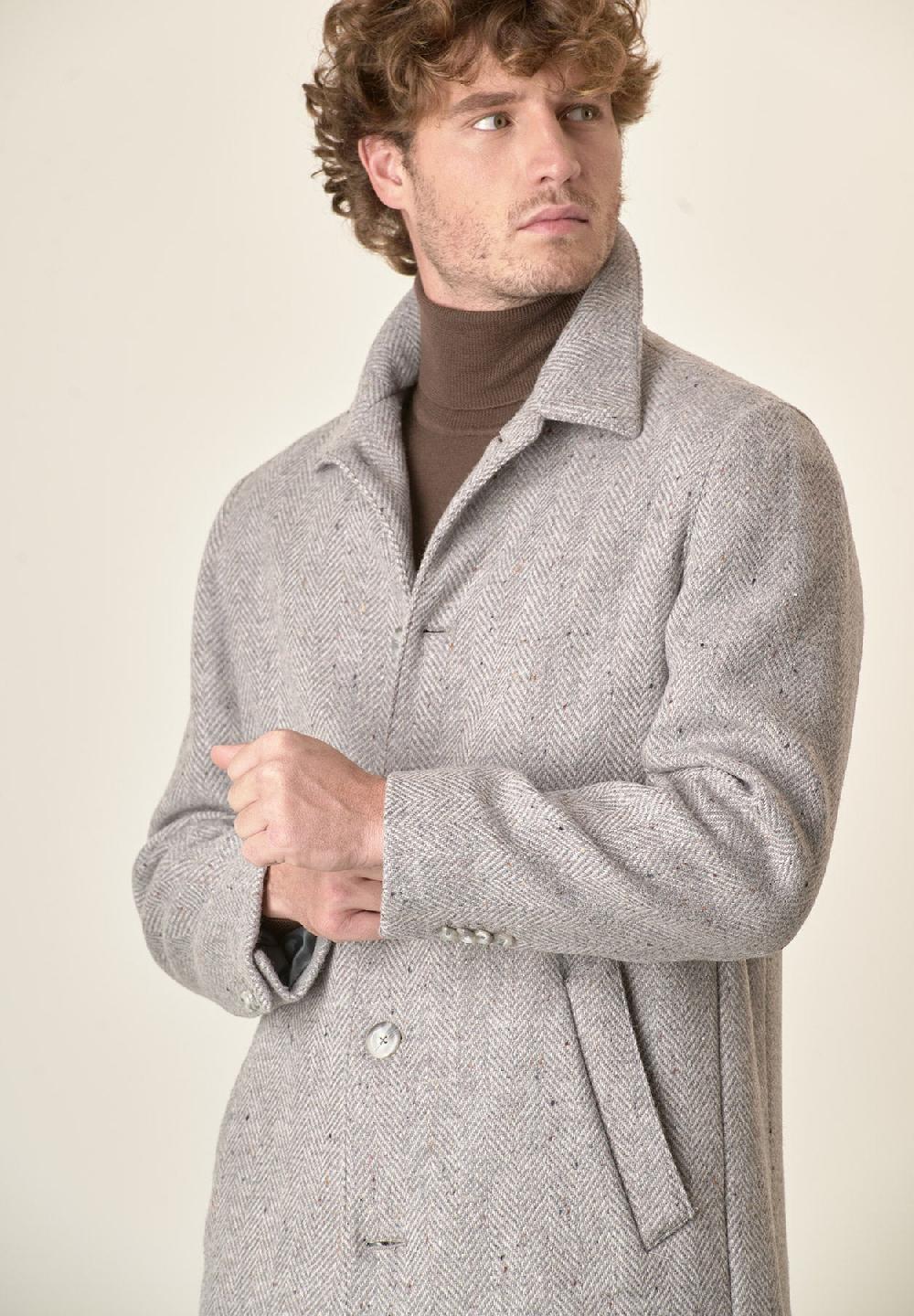 Angelico Cappotto grigio chiaro misto lana vergine resca oversize In Vendita