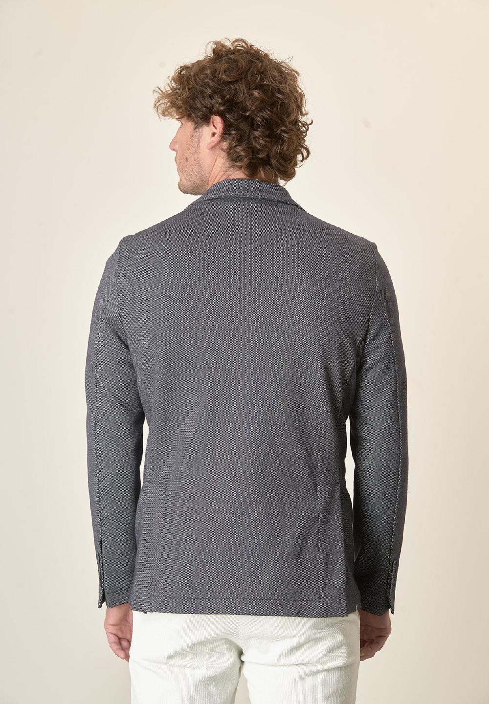 Angelico Giacca blu microdisegno decostruita custom fit Offerte