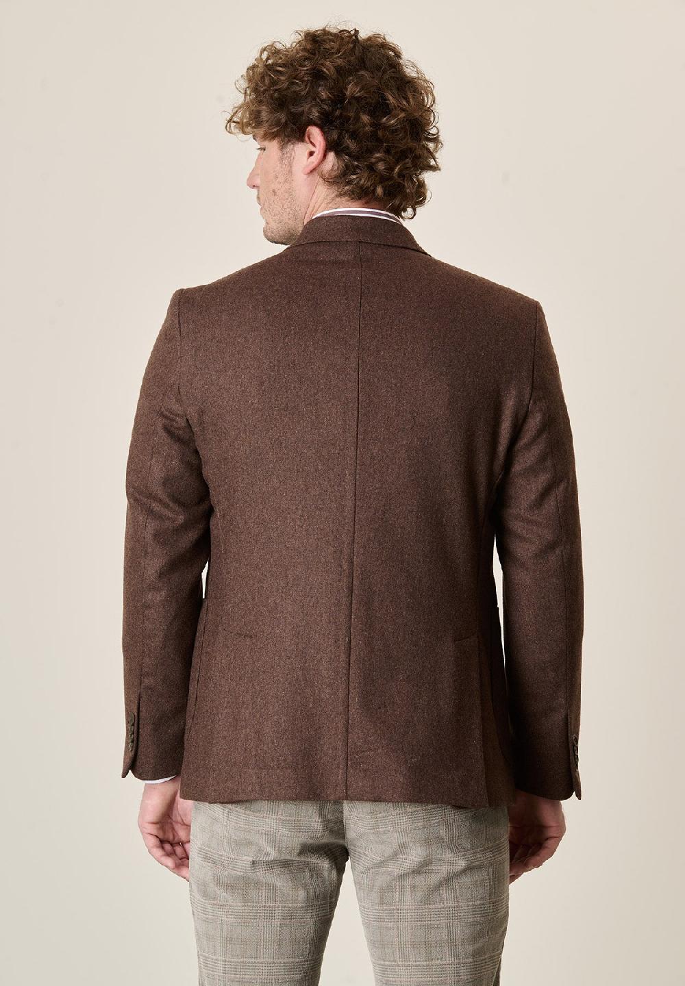 Angelico Giacca marrone misto lana decostruita custom fit Vendita Calda