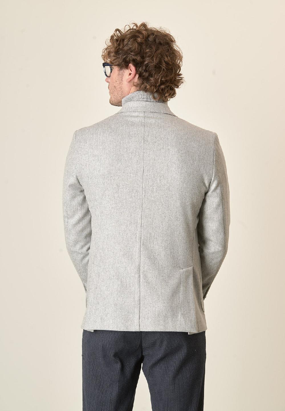 Angelico Giacca grigio chiaro misto lana decostruita custom fit Vendita Economica