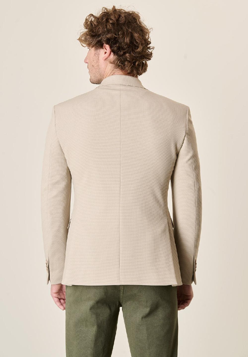 Angelico Giacca sabbia jersey armaturato custom fit Saldi Di Fabbrica