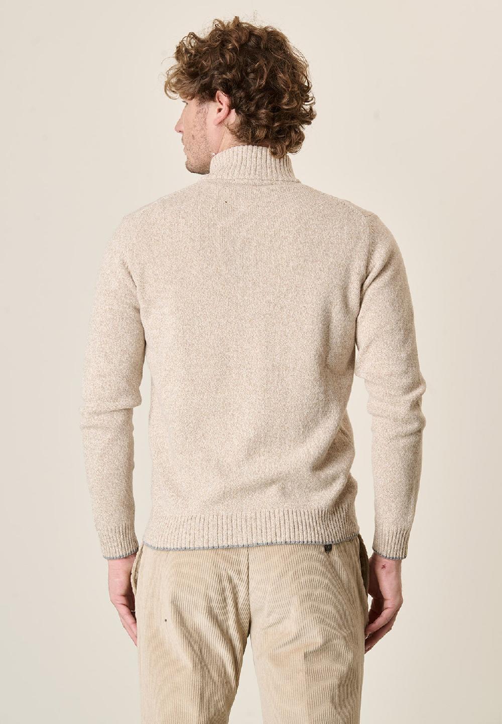 Angelico Giacca beige zip misto lana moulinè Vendite Flash
